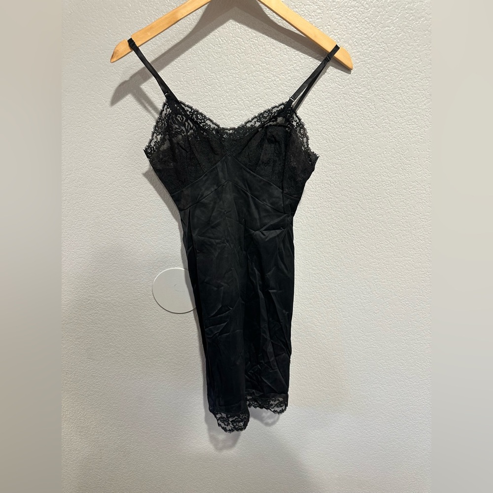 Elegant Black Lace Slip Dress